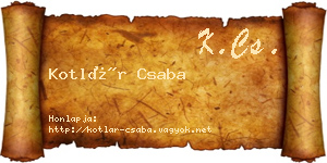 Kotlár Csaba névjegykártya