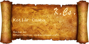 Kotlár Csaba névjegykártya