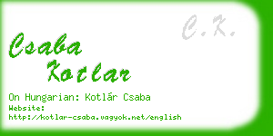 csaba kotlar business card